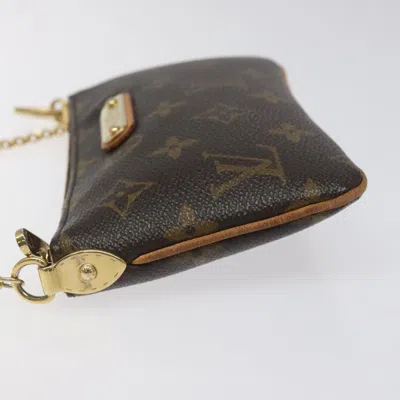 Pre-owned Louis Vuitton Milla Brown Canvas Clutch Bag ()