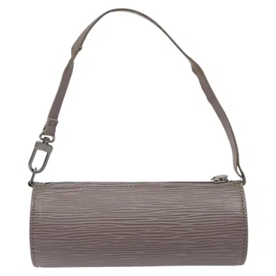 Pre-owned Louis Vuitton Mini Baby Papillon Grey Leather Clutch Bag ()