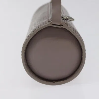 Pre-owned Louis Vuitton Mini Baby Papillon Grey Leather Clutch Bag ()