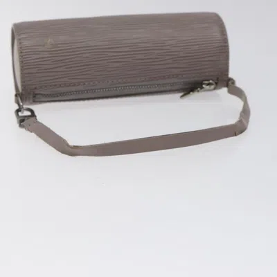 Pre-owned Louis Vuitton Mini Baby Papillon Grey Leather Clutch Bag ()
