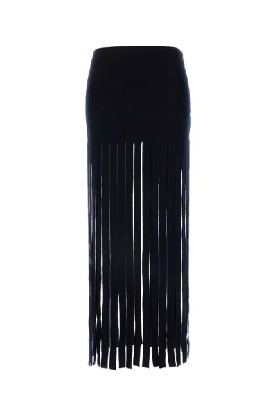 Alanui Fringe Detailing High Waist Midi Length Skirt