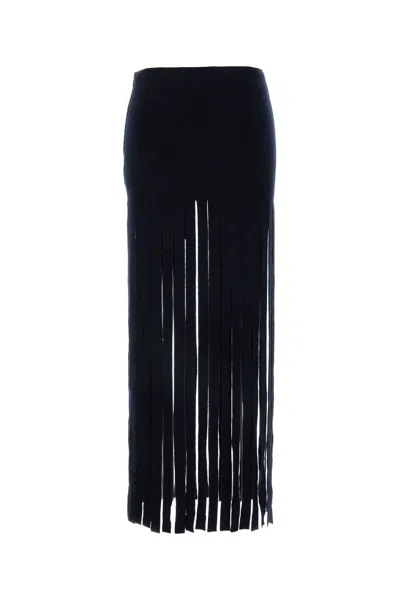 Alanui Fringe Detailing High Waist Midi Length Skirt