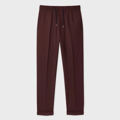 Paul Smith A Suit To Travel In - Slim-fit Burgundy Drawstring-waist Wool Trousers Red In Brown