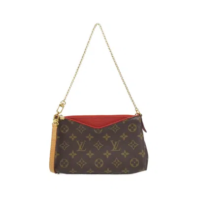 Pre-owned Louis Vuitton Monogram Cerise Marron Coated Canvas Clutch Bag Shoulder Bag ()