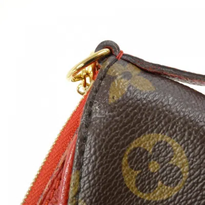 Pre-owned Louis Vuitton Monogram Cerise Marron Coated Canvas Clutch Bag Shoulder Bag ()
