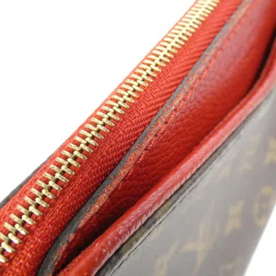 Pre-owned Louis Vuitton Monogram Cerise Marron Coated Canvas Clutch Bag Shoulder Bag ()