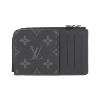 Pre-owned Louis Vuitton Monogram Eclipse Black Coated Canvas Coin Purse/coin Case ()