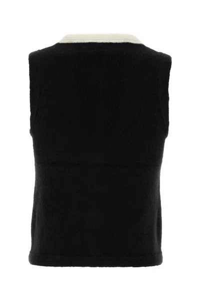 Alessandra Rich Vest Alpaca Blend Contrast Trim