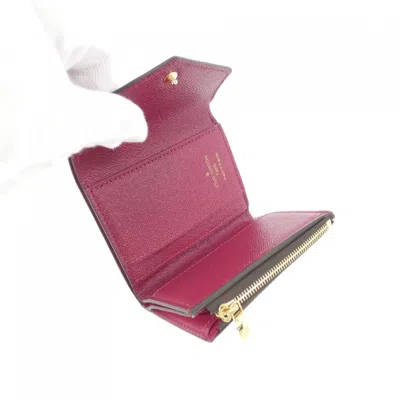 Pre-owned Louis Vuitton Monogram Fuchsia Marron Coated Canvas Leather Wallet (bi-fold) () In Multi