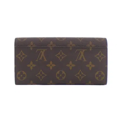 Pre-owned Louis Vuitton Monogram Fuchsia Marron Coated Canvas Long Wallet (bi-fold) () In Multi