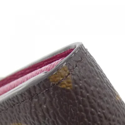 Pre-owned Louis Vuitton Monogram Fuchsia Marron Coated Canvas Long Wallet (bi-fold) () In Multi