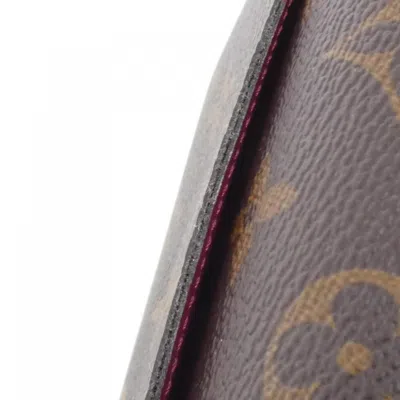 Pre-owned Louis Vuitton Monogram Fuchsia Marron Coated Canvas Long Wallet (bi-fold) () In Multi