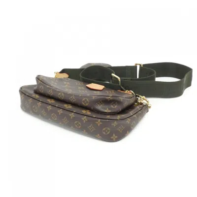 Pre-owned Louis Vuitton Monogram Khaki Marron Coated Canvas Pochette Shoulder Bag ()
