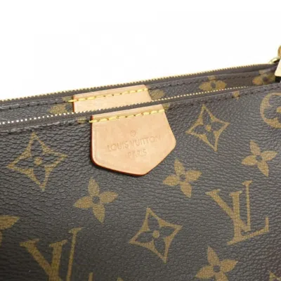 Pre-owned Louis Vuitton Monogram Khaki Marron Coated Canvas Pochette Shoulder Bag ()
