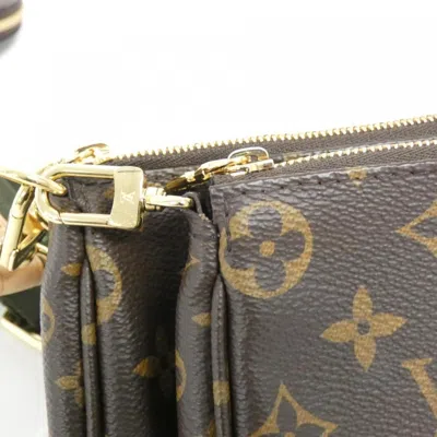 Pre-owned Louis Vuitton Monogram Khaki Marron Coated Canvas Pochette Shoulder Bag ()