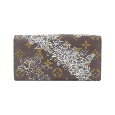 Pre-owned Louis Vuitton Monogram Marron Coated Canvas Long Wallet (bi-fold) () In Brown