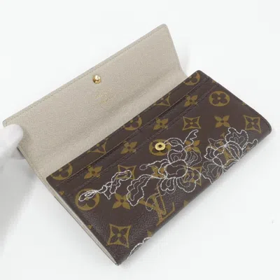 Pre-owned Louis Vuitton Monogram Marron Coated Canvas Long Wallet (bi-fold) () In Brown