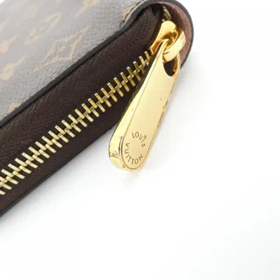 Pre-owned Louis Vuitton Monogram Marron Rose Ballerine Coated Canvas Long Wallet (bi-fold) () In Multi