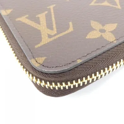 Pre-owned Louis Vuitton Monogram Marron Rose Ballerine Coated Canvas Long Wallet (bi-fold) () In Multi