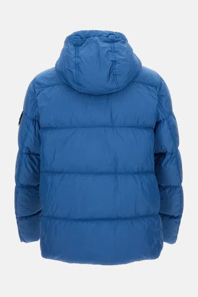 Stone Island Garment Dyed Crinkle Reps Ny Recycled Nylon Short Parka In Blue