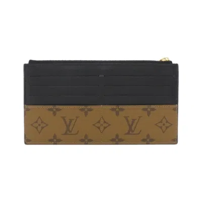 Pre-owned Louis Vuitton Monogram Reverse Marron Coated Canvas Long Wallet (bi-fold) () In Brown