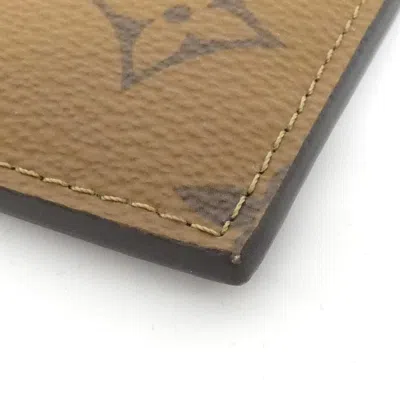 Pre-owned Louis Vuitton Monogram Reverse Marron Coated Canvas Long Wallet (bi-fold) () In Brown