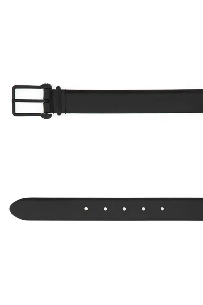 Alexander Mcqueen Front Logo Buckle Belt In Black