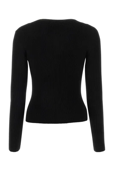 Alexander Mcqueen Black Wool Blend Sweater In Black
