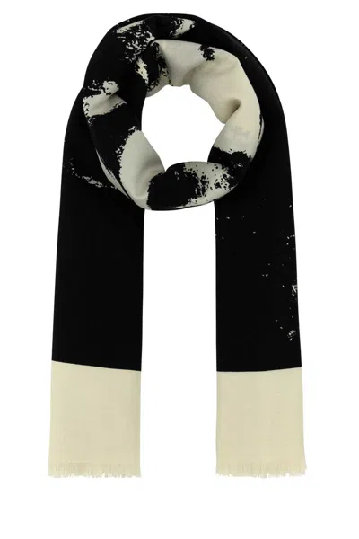Alexander Mcqueen Unique Print Silk Blend Scarf