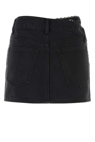 Alexander Wang Black Denim Mini Skirt