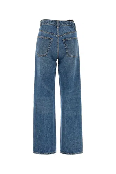 Alexander Wang Dip Side Lace Undie Jeans In Blue