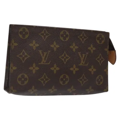 Pre-owned Louis Vuitton Trousse De Toilette Brown Canvas Clutch Bag ()