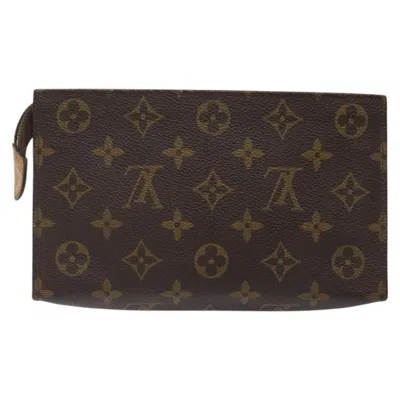 Pre-owned Louis Vuitton Trousse De Toilette Brown Canvas Clutch Bag ()
