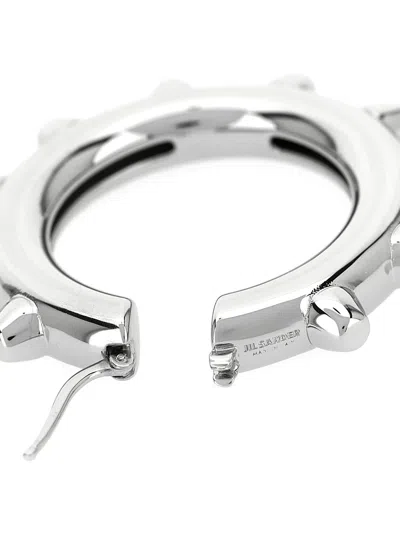 Jil Sander Studded Hoop Earrings Featuring Detailing