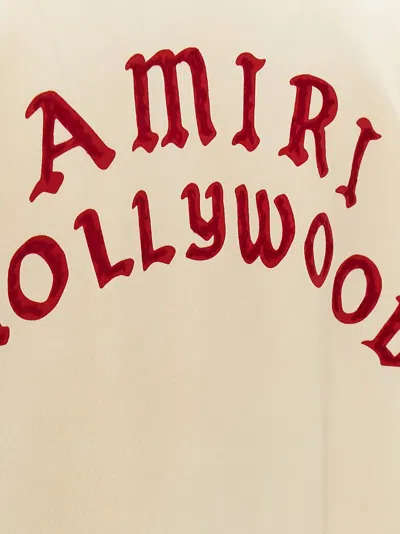 Amiri Mens Ivory Red Holly Text-print Cotton T-shirt Xl In Neutral