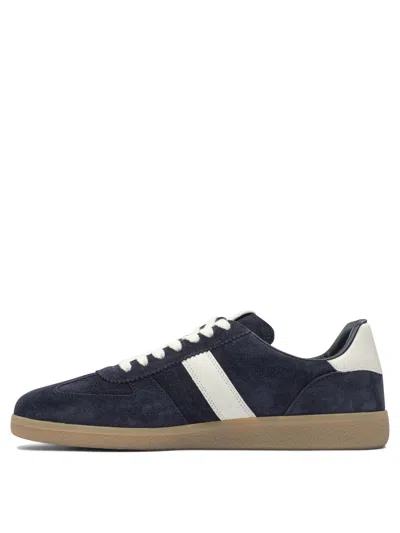 Tom Ford Low Top Sneakers With Contrast Heel Tab In Blue