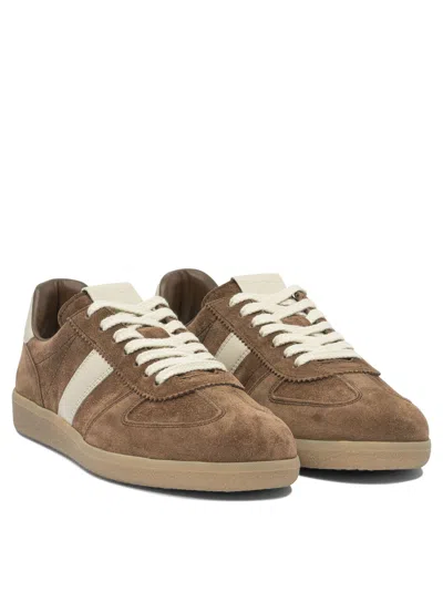Tom Ford Suede Sneakers With Contrast Stripe And Rubber Sole
