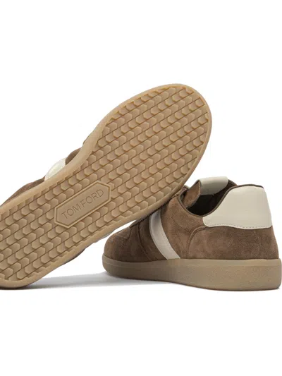 Tom Ford Suede Sneakers With Contrast Stripe And Rubber Sole