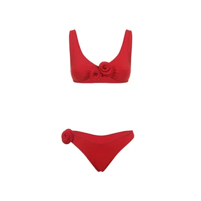 La Reveche Nuha Floral-applique Bikini