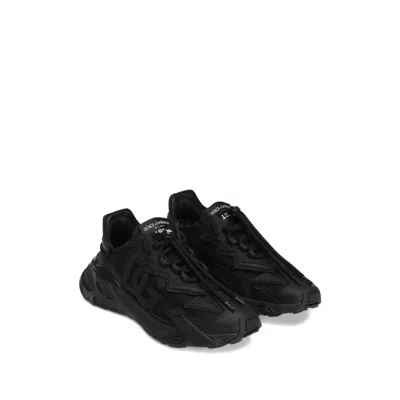 Dolce & Gabbana Daymaster Black Leather Blend Sneakers In Multi