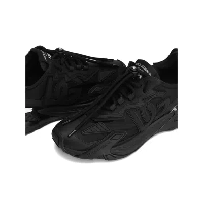 Dolce & Gabbana Daymaster Black Leather Blend Sneakers In Multi