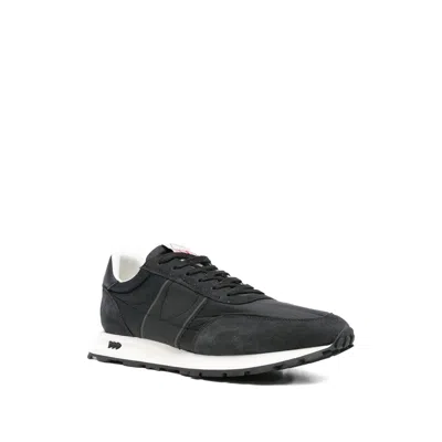 Philippe Model Low Top Sneakers With Rubber Sole And Suede Accents In Black
