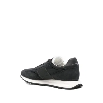 Philippe Model Low Top Sneakers With Rubber Sole And Suede Accents In Black