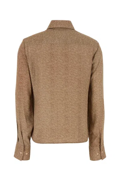 Ermanno Scervino Herringbone-pattern Shirt In Brown