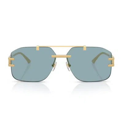 Versace 0ve2275 Damier Plaque 100280 Oro Glasses In Blue