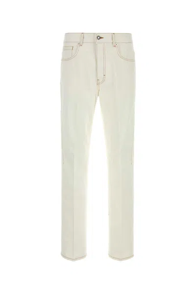 Givenchy Men White Denim Wide-leg Jeans In White