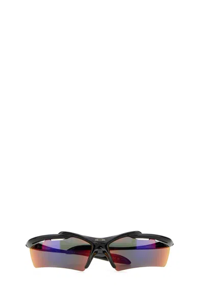 Balenciaga Black Turbo Rectangle Sunglasses In Multi