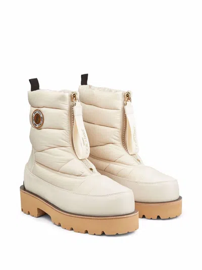 Jimmy Choo Padded Ankle Boots With Distinguished Logo In Neutral