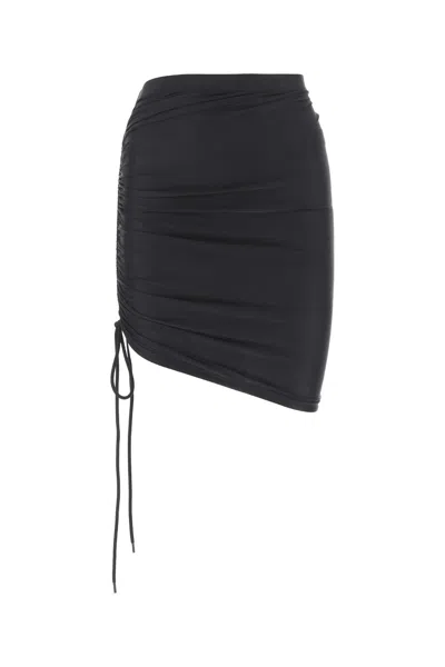 Balenciaga Gathered Stretch Mini Skirt In Black