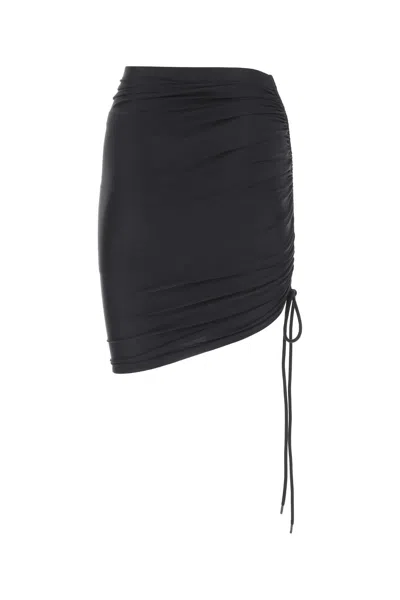 Balenciaga Gathered Stretch Mini Skirt In Black